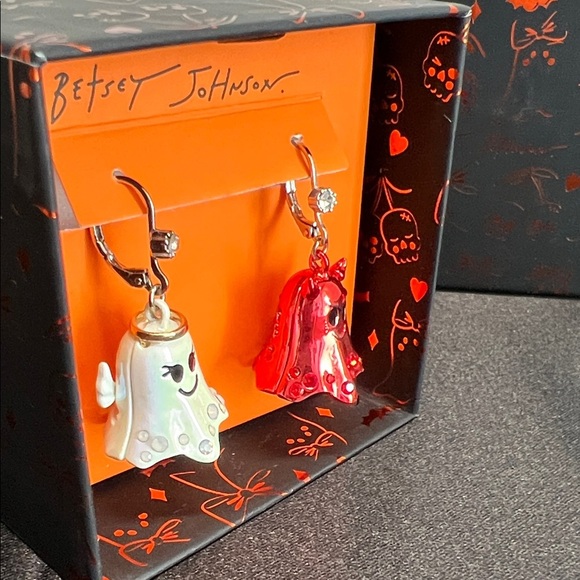 Betsey Johnson |  White Ghost & Red Devil Earrings 👻 - Picture 3 of 8